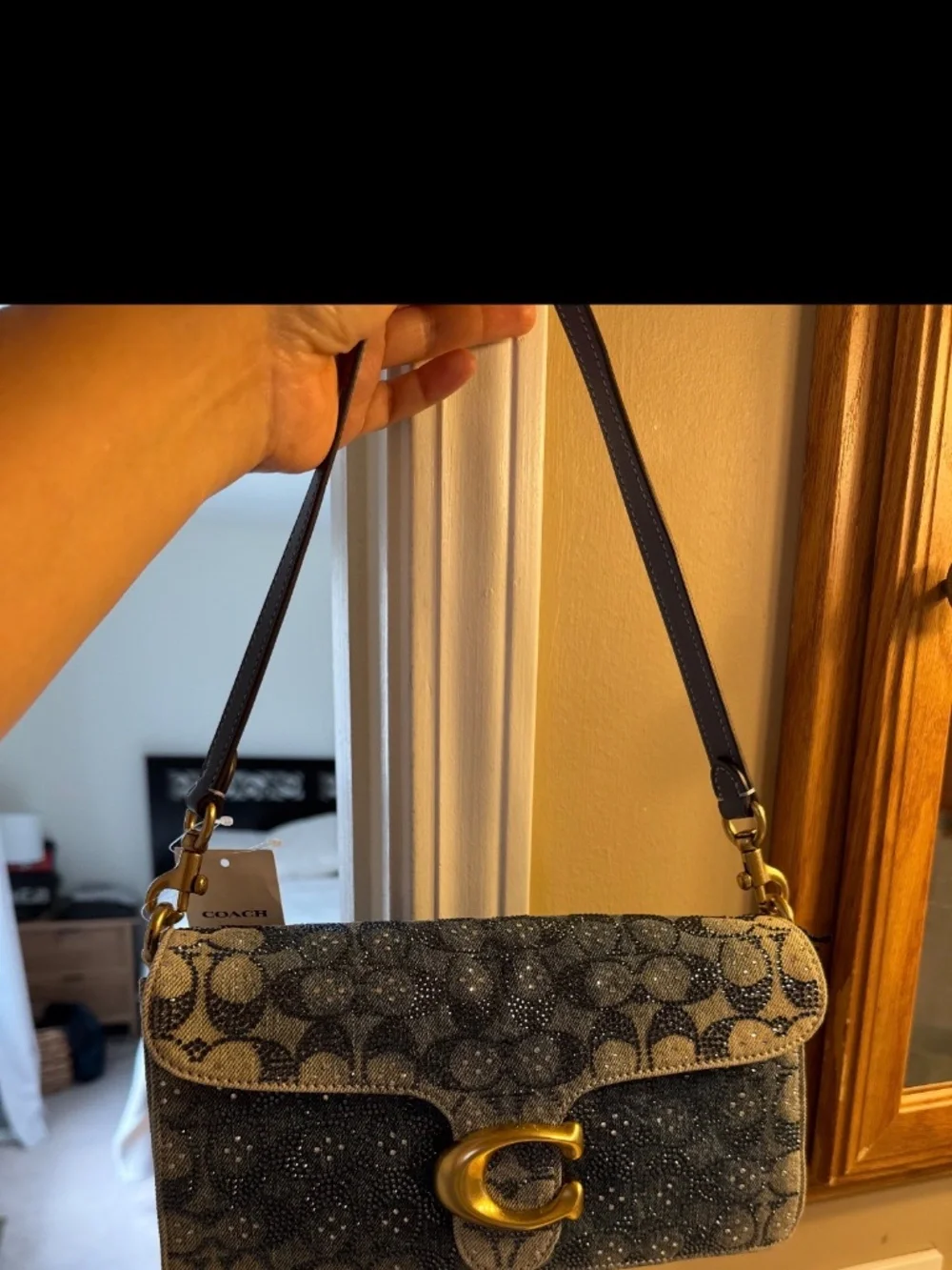 Coach denim crystal tabby 26